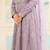Lavender color net heavy embroidered wedding wear anarkali suit