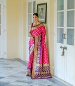 RANI PINK BEAUTIFUL BANARASI  PRETTY PATOLA SAREE