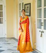 RED BEAUTIFUL BANARASI  PRETTY PATOLA SAREE