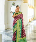 WINE BEAUTIFUL BANARASI  PRETTY PATOLA SAREE