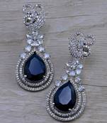 Blue stone embellished cubic zirconia earrings 216ed712