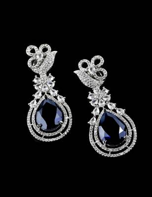 Blue stone embellished cubic zirconia earrings 216ed712 2