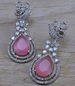 Pink stone embellished cubic zirconia earrings 216ed713