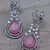Pink stone embellished cubic zirconia earrings 216ed713