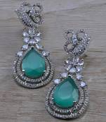 Light green stone embellished cubic zirconia earrings 216ed714
