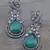Light green stone embellished cubic zirconia earrings 216ed714