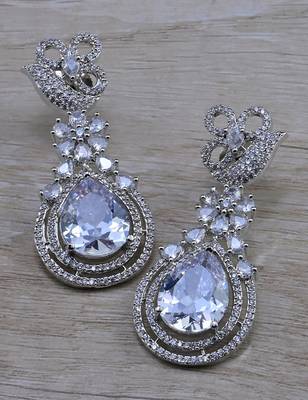 White stone embellished cubic zirconia earrings 216ed715 1