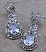 White stone embellished cubic zirconia earrings 216ed715