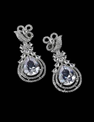 White stone embellished cubic zirconia earrings 216ed715 2