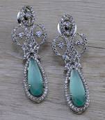 Light green stone embellished cubic zirconia earrings 216ed717
