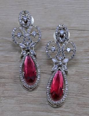 Hydro ruby stone embellished cubic zirconia earrings 216ed718 1