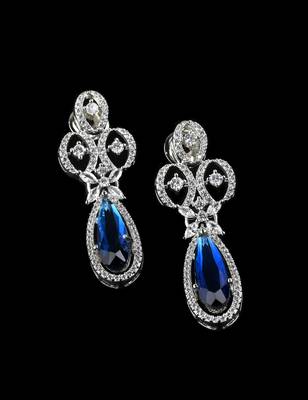 Blue stone embellished cubic zirconia earrings 216ed719 2