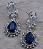 Blue stone embellished cubic zirconia earrings 216ed721