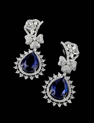 Blue stone embellished cubic zirconia earrings 216ed721 2