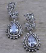 White stone embellished cubic zirconia earrings 216ed722