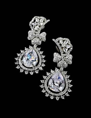 White stone embellished cubic zirconia earrings 216ed722 2