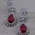 Maroon stone embellished cubic zirconia earrings 216ed723
