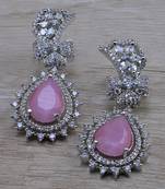 Pink stone embellished cubic zirconia earrings 216ed724