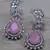 Pink stone embellished cubic zirconia earrings 216ed724