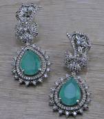 Light green stone embellished cubic zirconia earrings 216ed725