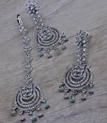 Multi stone embellished cz earrings tikka set 216ed729