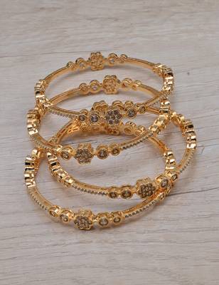Gold plated cubic zirconia bangles bd689 1