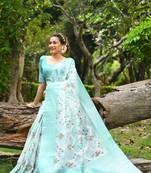 CYAN ELEGENT BANARASI SILK SAREE 