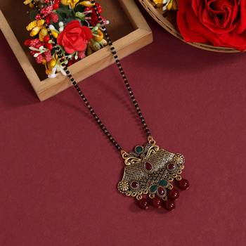 Maroon & green color mangalsutra 1