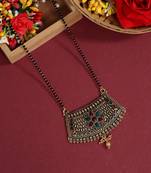 Maroon & green color mangalsutra