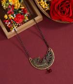 Maroon & green color mangalsutra