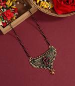 Maroon & green color mangalsutra