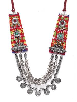 Tribal Women SilverPlated Fabric Jewellery 3