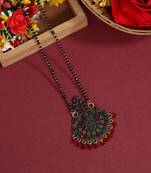 Maroon & green color mangalsutra