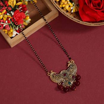 Maroon & green color mangalsutra 1