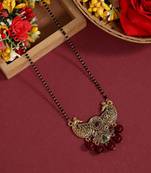 Maroon & green color mangalsutra