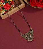 Maroon & green color mangalsutra