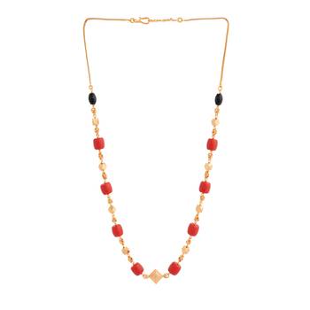  coral mangalsutra Mangalore style  kasitali with big corals one gram gold MEDIUM length 20" 3