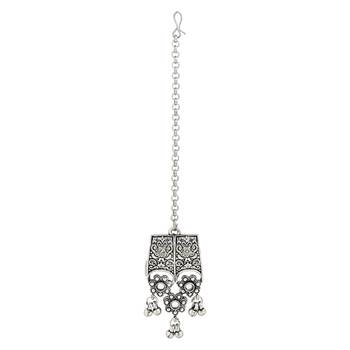 Navratri Ethnic Silver Oxidized Traditional Afghani Choker Necklace Jewellery Set for Women  5