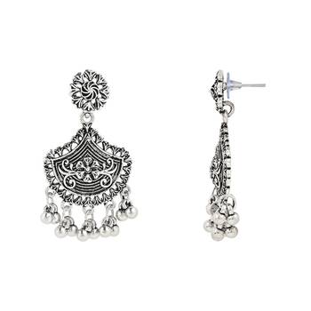 Navratri Ethnic Silver Oxidized Traditional Afghani Choker Necklace Jewellery Set for Women  4