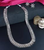 Navratri Ethnic Silver Oxidised Traditional Long Necklace & Earrings Jewellery Set For Women & Girls 