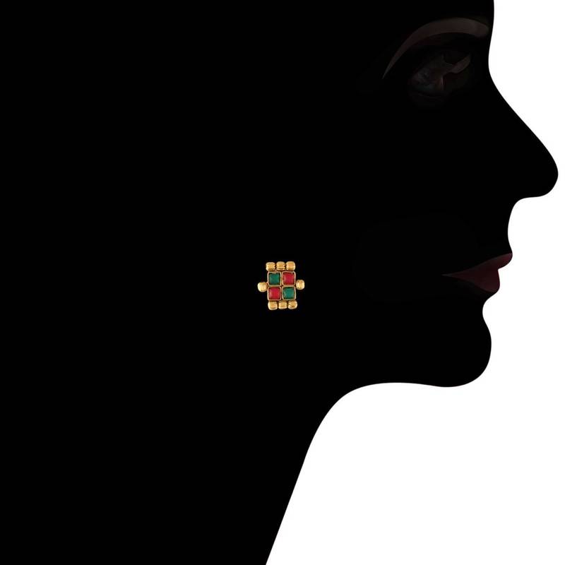 Gold Plated Traditional Stylish Multicolour Stone Work Long Necklace With Earrings & Girls 