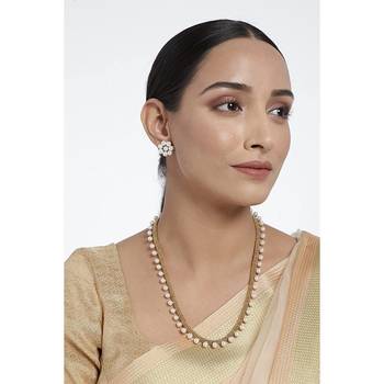18K Gold Plated Traditional Stylish Multicolour Stone Work Long Necklace With Earrings & Girls (MC041W) 3