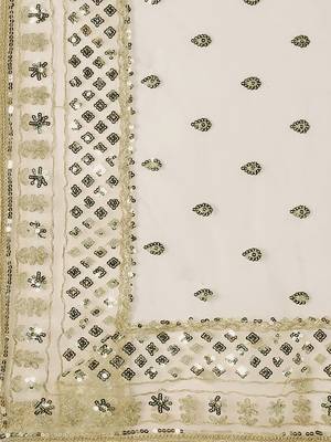 Yellow Net Saree With Silver Sequin Embroidery and Blouse 9