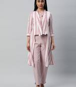 A jacket style 3 pieces co-ord set with shawl collar detail.