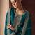 Designer Party Wear Silk Straight Suit in Aqua Blue Hue