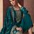 Designer Party Wear Silk Straight Suit in Aqua Blue Hue