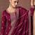 Designer Party Wear Silk Straight Suit in Deep Pink Hue