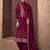 Designer Party Wear Silk Straight Suit in Deep Pink Hue