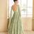 Pista green color viscose silk wedding wear anarkali suit