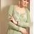 Pista green color viscose silk wedding wear anarkali suit